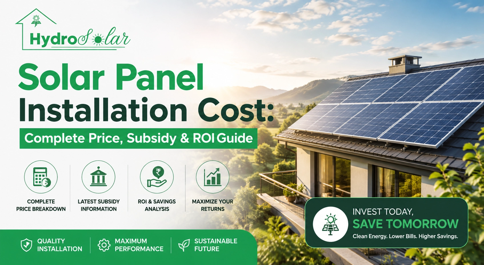 solar panel installation cost: complete price, subsidy & ROI Guide